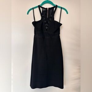 BEBE strappy bandage dress in black size S